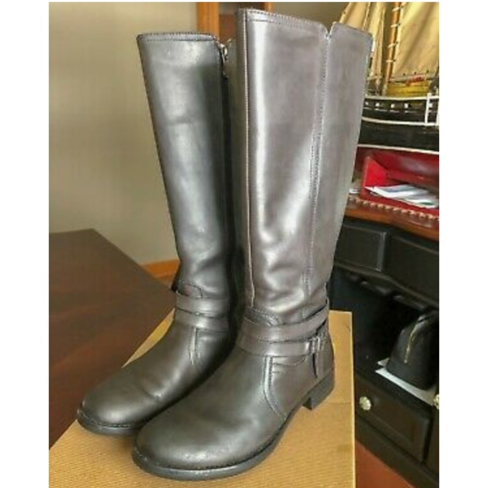 Bussola charcoal grey, leather boots 39